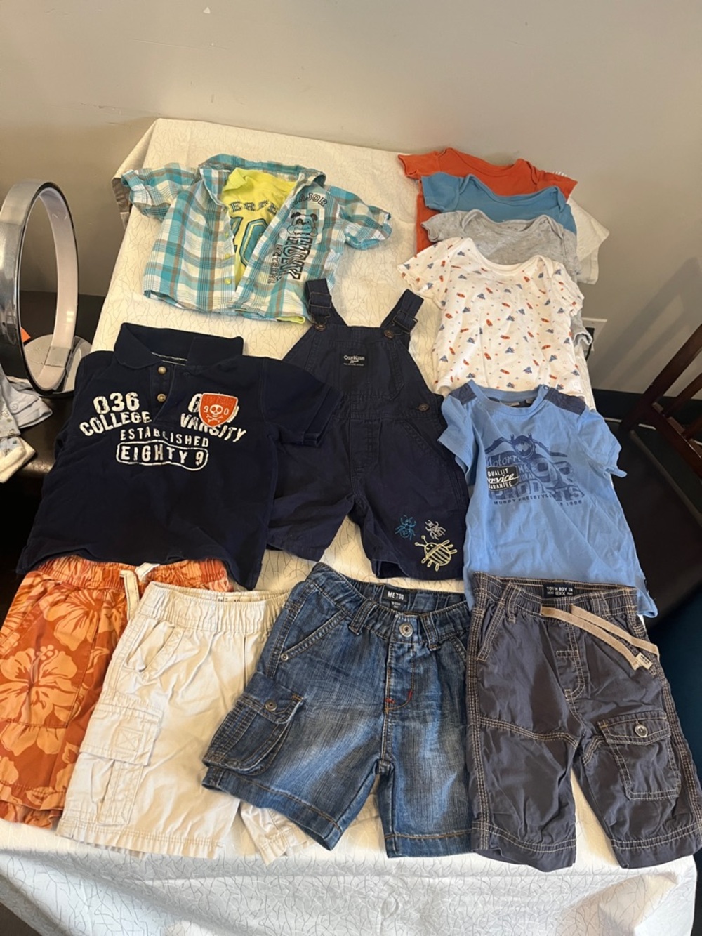 Assorted Kids Shirts & Tops Bundle - Blue, Orange, Gray, White 18-24 months boys